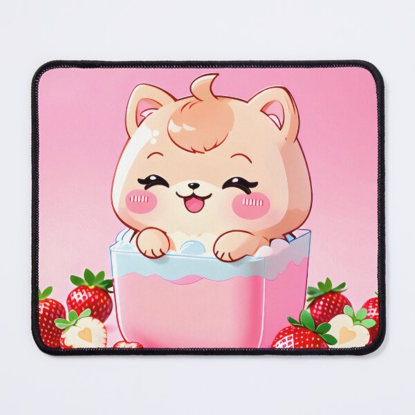 Item preview, Kawaii Shiba in Strawberry Milk Glas – Cute Pastel Dog Art designed and sold by Visualynx.