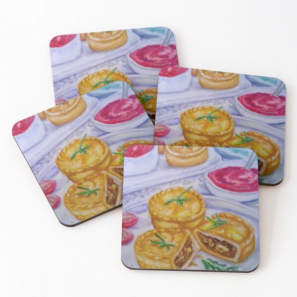 Item preview, Australian Meat Pie Realistic Watercolor food painting  designed and sold by happiartworks .