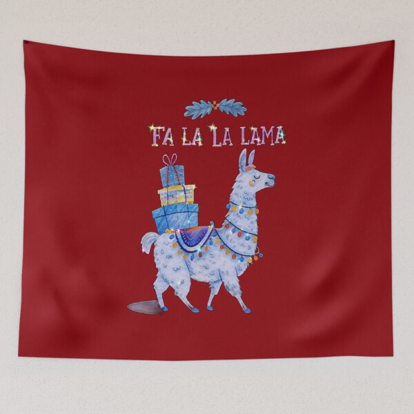 Item preview, Holiday Llama with Gifts – Cute Christmas Lights Pun designed and sold by creativerooney.