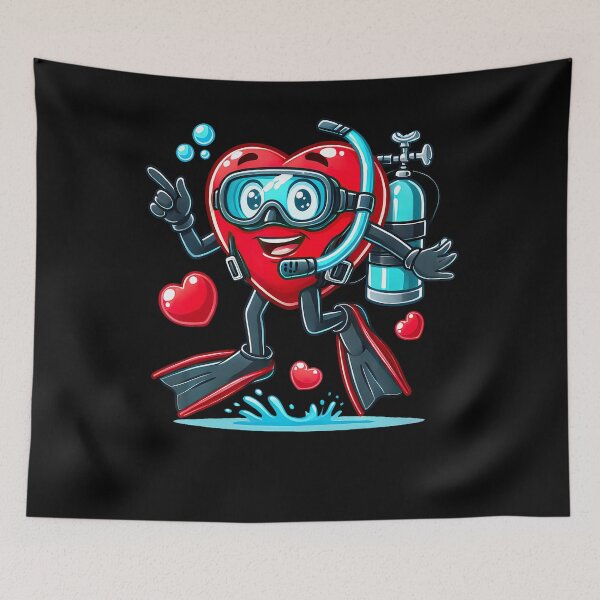 Item preview, Funny Scuba Diving Heart Valentine Scuba Diving Womens Mens designed and sold by RubySandy.