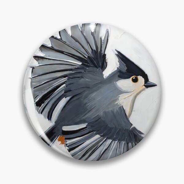 Item preview, Tufted Titmouse in Flight - Gray and White Bird Art designed and sold by ChrisButler.