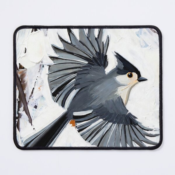 Item preview, Tufted Titmouse in Flight - Gray and White Bird Art designed and sold by ChrisButler.