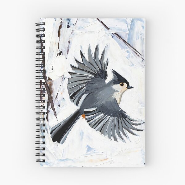 Item preview, Tufted Titmouse in Flight - Gray and White Bird Art designed and sold by ChrisButler.