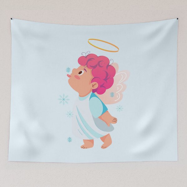 Item preview, Cute Winter Angel Catching Snowflakes designed and sold by Mariia Berezhna.