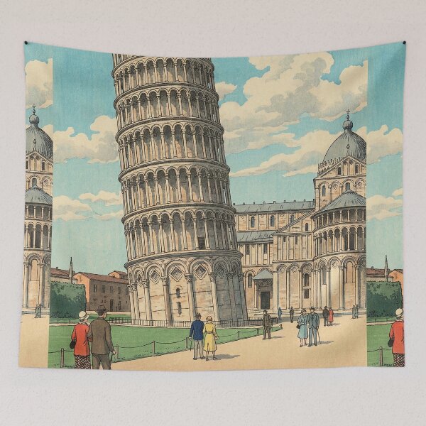 Item preview, Leaning Tower of Pisa Japanese Woodblock Print designed and sold by Takeda-art.