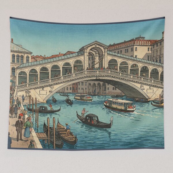 Item preview, Rialto Bridge of Venice Japanese Woodblock Print designed and sold by Takeda-art.
