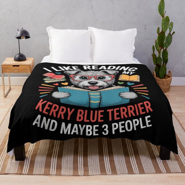 Item preview, I Like Reading Dogs And Maybe 3 People Kerry Blue Terrier designed and sold by GeorgeneCharlo.