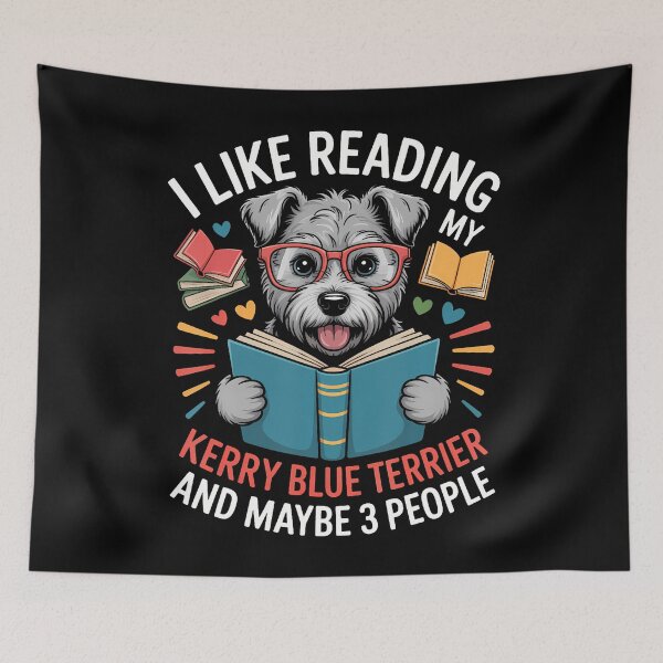 Item preview, I Like Reading Dogs And Maybe 3 People Kerry Blue Terrier designed and sold by GeorgeneCharlo.