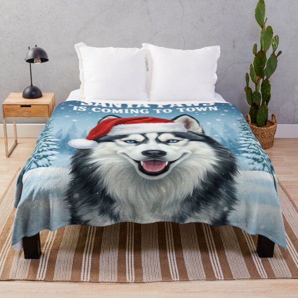Item preview, Husky Christmas T Shirt – Santa Paws Is Coming To Town designed and sold by Paw Print Play.