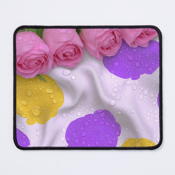 Item preview, Pink Roses on Colorful Waterdrop Fabric Pattern designed and sold by poraya.