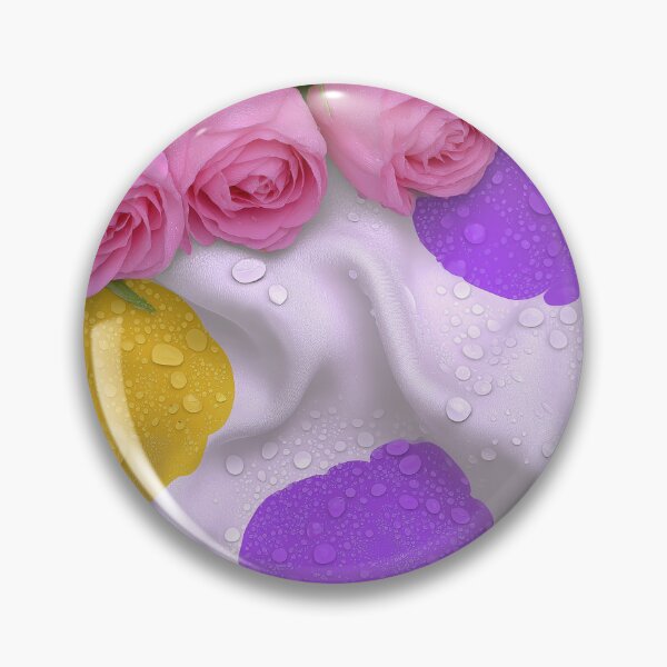 Item preview, Pink Roses on Colorful Waterdrop Fabric Pattern designed and sold by poraya.
