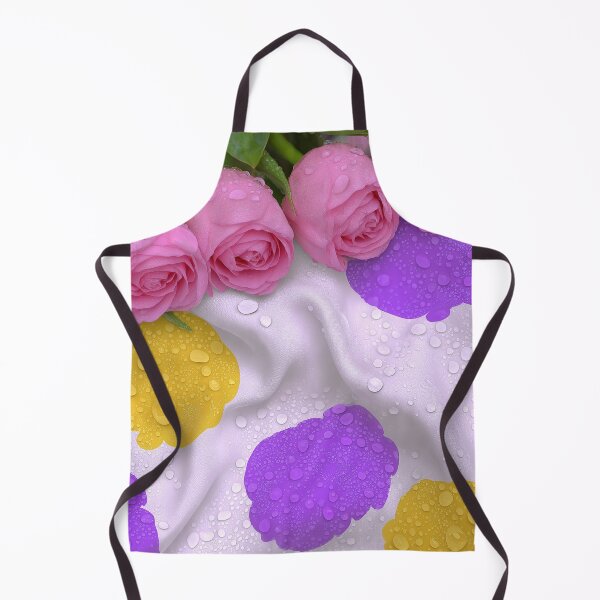 Item preview, Pink Roses on Colorful Waterdrop Fabric Pattern designed and sold by poraya.