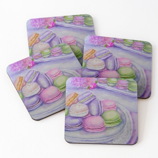 Item preview, Colorful Assorted Macarons Watercolor Realistic Food Painting  designed and sold by happiartworks .