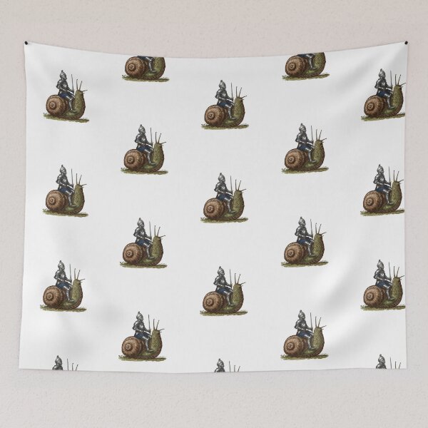 Item preview, Snail Knight Riding Giant Snail — Fantasy Medieval Humor Illustration designed and sold by Colorful-Garden.