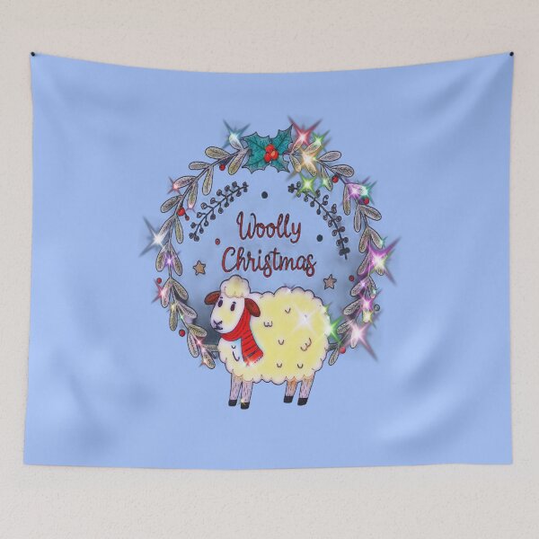 Item preview, Woolly Christmas Sheep Wreath – Cute Holiday Pun designed and sold by creativerooney.