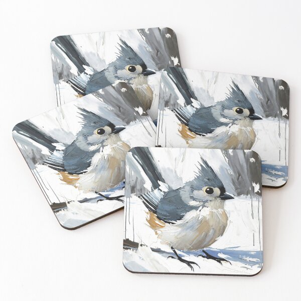 Item preview, Minimalist Tufted Titmouse in Snow designed and sold by ChrisButler.