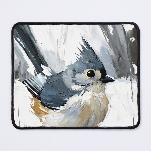Item preview, Minimalist Tufted Titmouse in Snow designed and sold by ChrisButler.