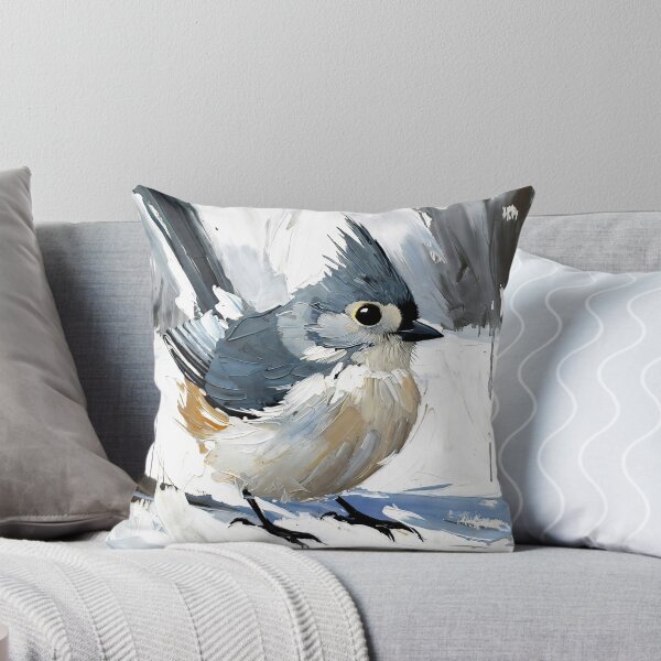 Item preview, Minimalist Tufted Titmouse in Snow designed and sold by ChrisButler.