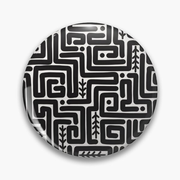Item preview, Black and White Geometric Maze Pattern - Modern Abstract Line Art - Minimal Scandinavian Design designed and sold by OzdeBayer.