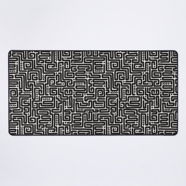 Item preview, Black and White Geometric Maze Pattern - Modern Abstract Line Art - Minimal Scandinavian Design designed and sold by OzdeBayer.