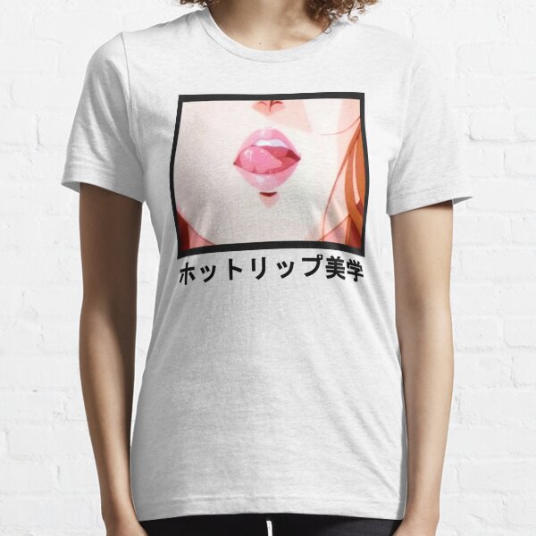 Waifu Matériel | Hot Lips Aesthetic ~ Traduction | Anime Manga Vaporwave | Chemise Hentai T-shirt essentiel