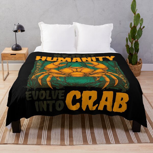 Item preview, Reject Humanity Evolve Into Crab Funny Japanese Meme designed and sold by MindyMarianela.