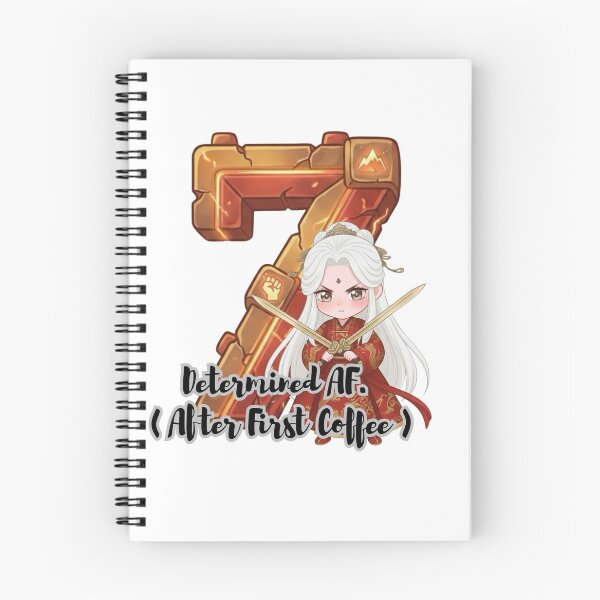 Item preview, Lucky Number 7 - Determined AF (After First Coffee) - Cute RPG Warrior designed and sold by PloySaiY.