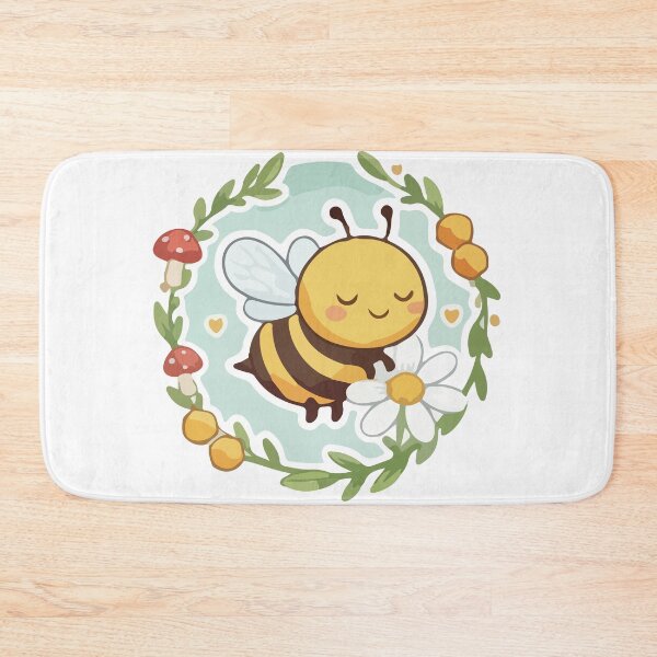 Item preview, Cute Bumble Bee Wreath Illustration | Happy Bee with Flower designed and sold by Christian Adieze.