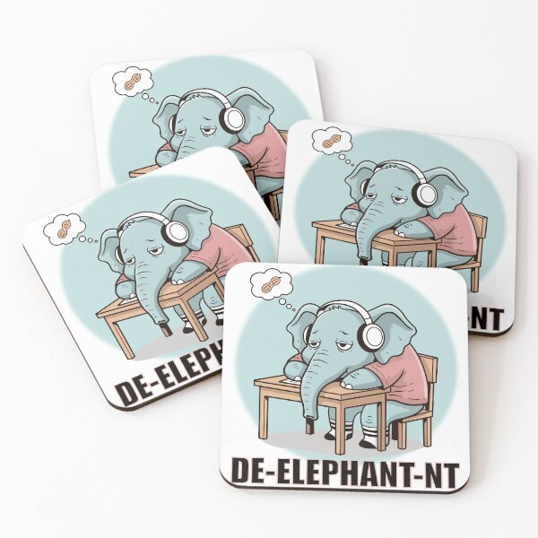 Item preview, Lazy Depressed Elephant Listening to Music – Funny Elephant Mood Cartoon designed and sold by holywarter.