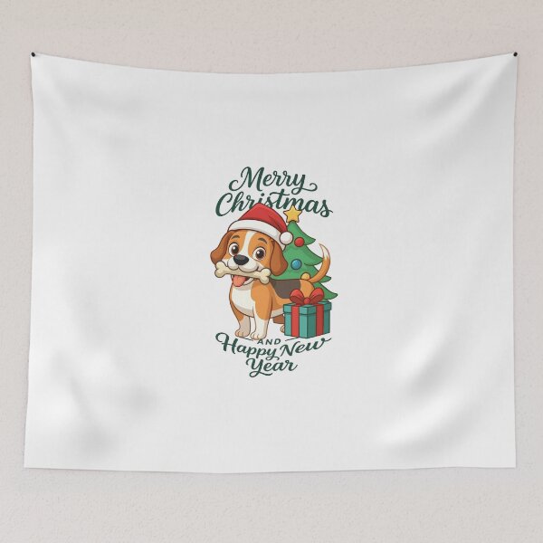 Item preview, dog merry christmas and happy new year designed and sold by sabartgunpla.