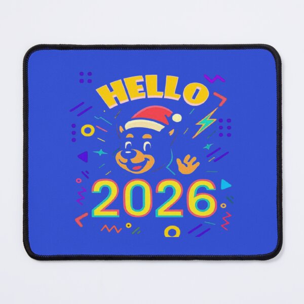 Item preview, HELLO 2026 Waving Santa Dog - Colorful Retro New Year Design designed and sold by BhumiBliss.