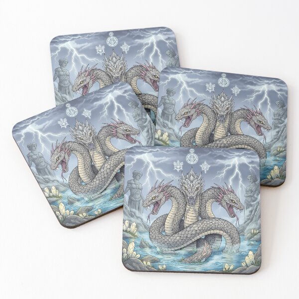 Item preview, Hydra of the Storm: Three-Headed Serpent Mythology Art designed and sold by Divinedesignbydulce.