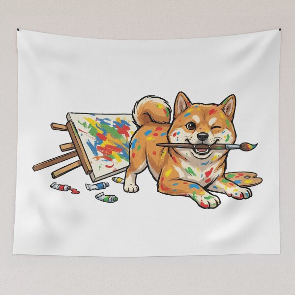 Item preview, Creative Mess - Colorful Shiba Inu Artist Dog designed and sold by RICHYON.