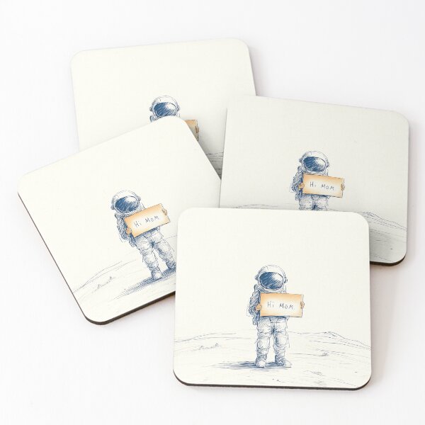 Item preview, Astronaut with 'Hi Mom' Sign designed and sold by lautir.