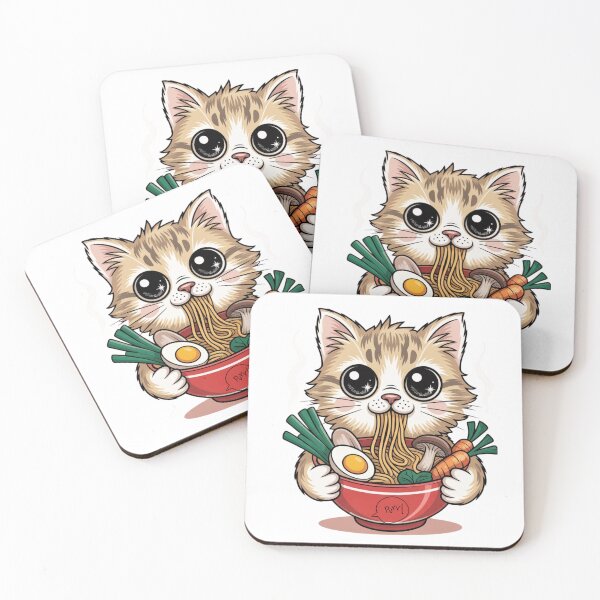 Item preview, Noodle Monster Cat – Cute Ramen Eating Kitty designed and sold by palavdip.