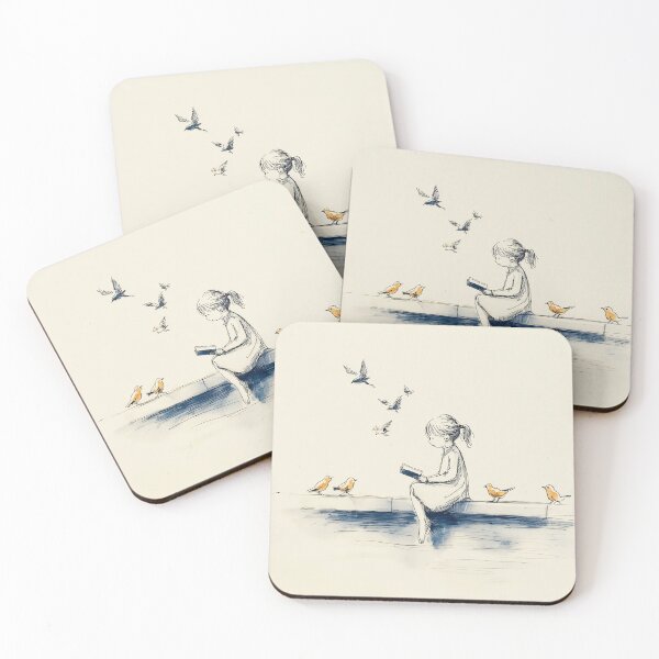 Item preview, Girl Reading with Birds designed and sold by lautir.