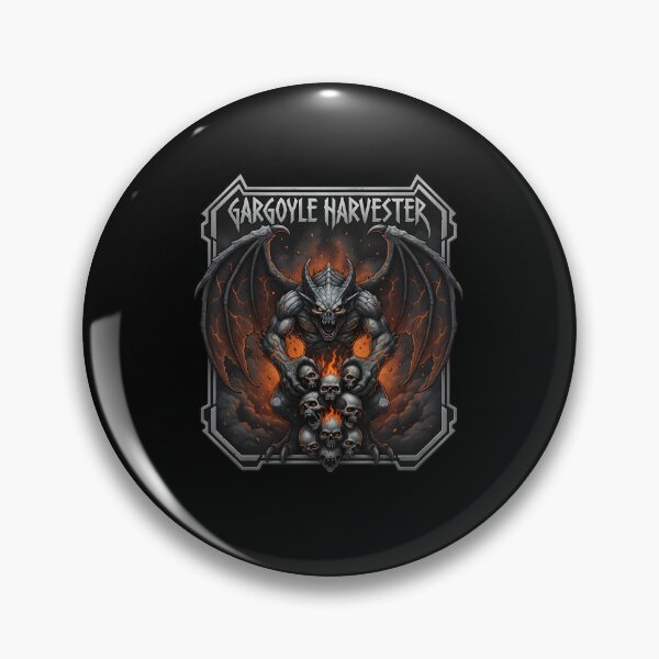 Artikelvorschau, Death Metal Shirt - Fiery Gargoyle Harvesting Burning Skulls entworfen und verkauft von NickPositron.