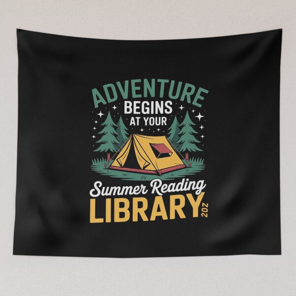 Item preview, Cool Library Books Camping Book Lovers Reading Summer  designed and sold by InspiredFoul.