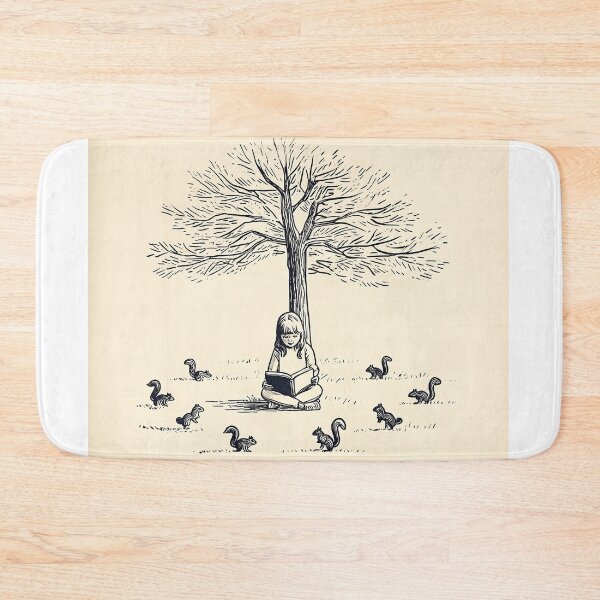 Item preview, Girl Reading Under a Tree surrounded by squirrels designed and sold by lautir.