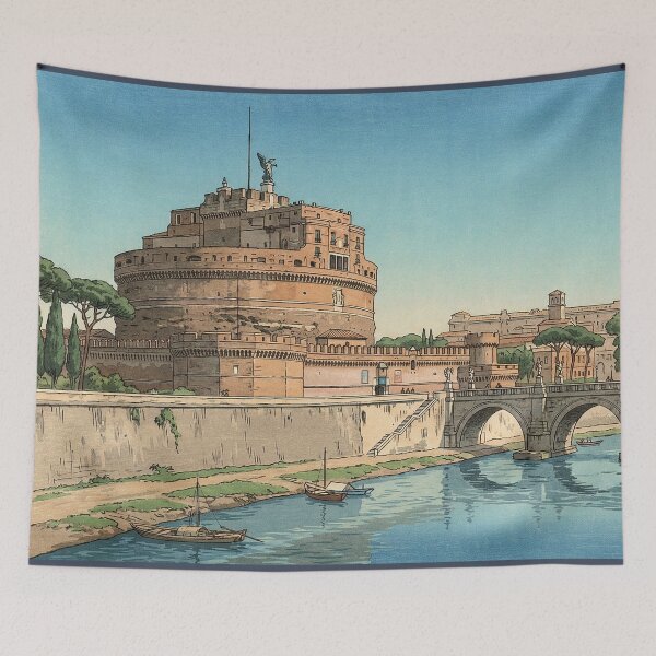 Item preview, Castel Sant Angelo Japanese Woodblock Print designed and sold by Takeda-art.