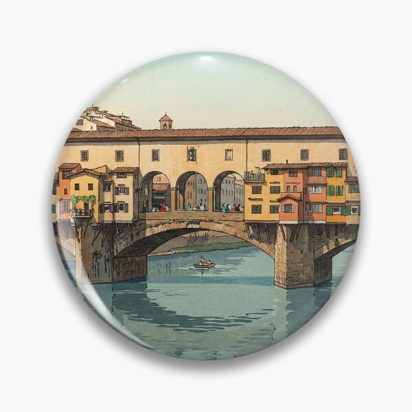 Item preview, Ponte Vecchio Bridge Japanese Woodblock Print designed and sold by Takeda-art.