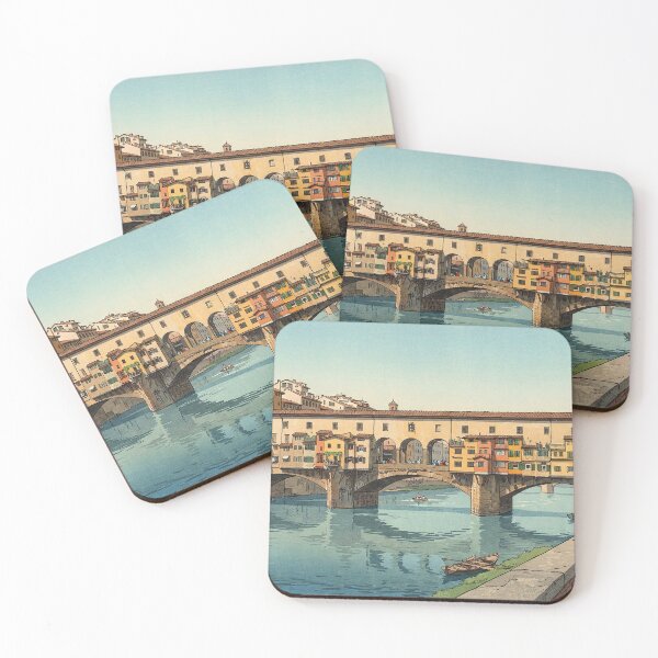 Item preview, Ponte Vecchio Bridge Japanese Woodblock Print designed and sold by Takeda-art.