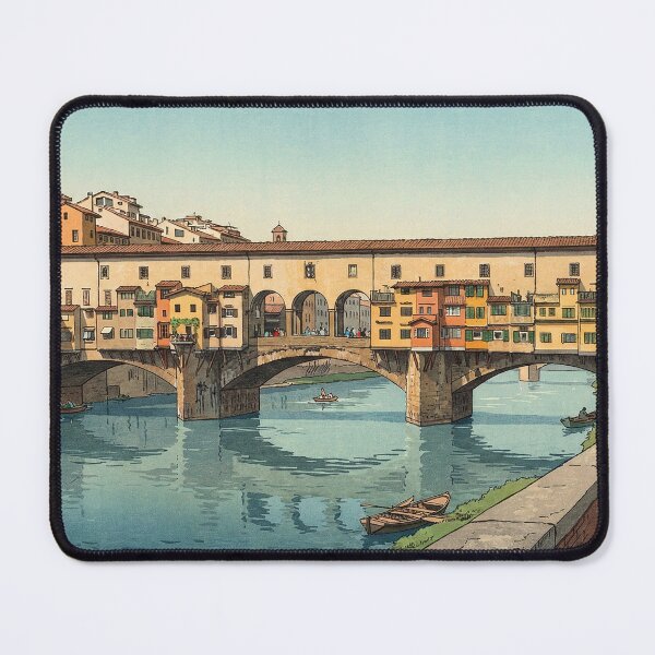 Item preview, Ponte Vecchio Bridge Japanese Woodblock Print designed and sold by Takeda-art.