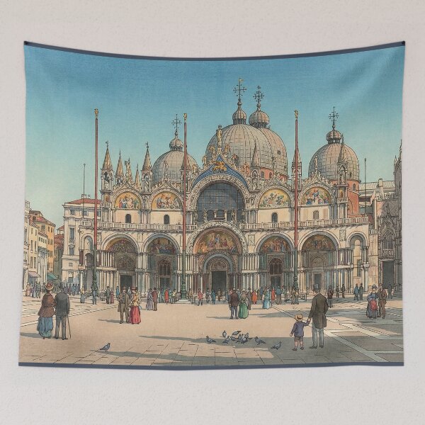 Item preview, St Marks Basilica Japanese Woodblock Print designed and sold by Takeda-art.