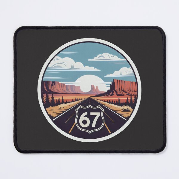 Item preview, Route 67 Desert Highway Sunset Badge Scenic Southwest Road Design designed and sold by SplashTastic.