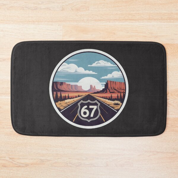 Item preview, Route 67 Desert Highway Sunset Badge Scenic Southwest Road Design designed and sold by SplashTastic.