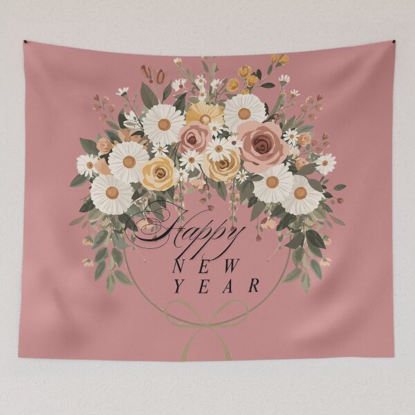 Item preview, A New Year in Full Bloom – Cottagecore Floral Art designed and sold by Deezyned.