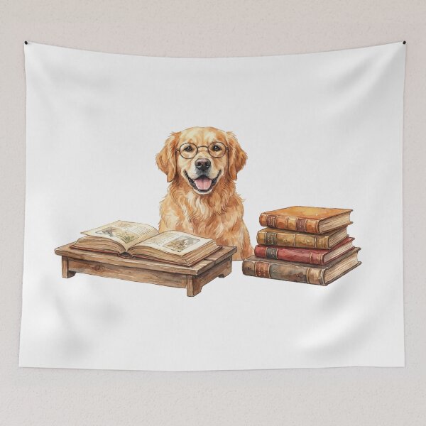 Item preview, Smart Golden Retriever - Cute Dog Reading Books designed and sold by RICHYON.