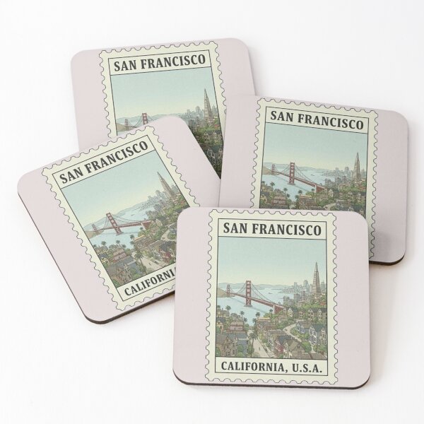 Item preview, Vintage san francisco california travel stamp designed and sold by allaboutstamps.