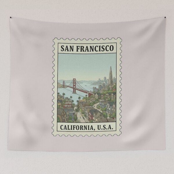 Item preview, Vintage san francisco california travel stamp designed and sold by allaboutstamps.